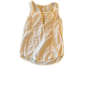 Fatface Womens White Embroidered Sleeveless Cotton Lace Tank Top UK 8/US 4